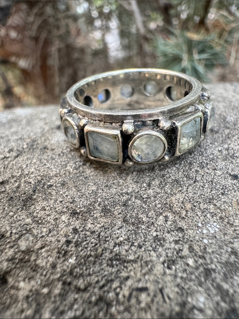Sundance Sterling Ring with Pale Blue Gem Accents